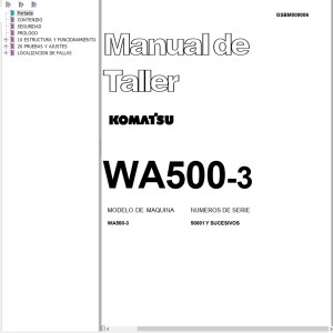 Komatsu WA500-3 Shop Manual GSBM009006