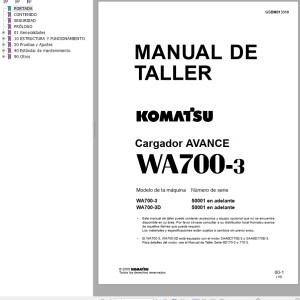 Komatsu WA700-3 Shop Manual GSBM013310