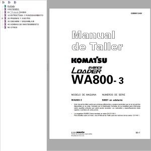 Komatsu WA800-3 Shop Manual GSBM013409