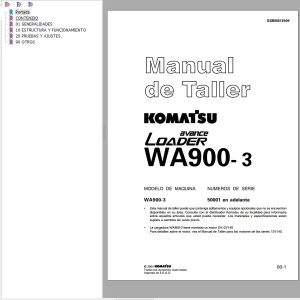 Komatsu WA900-3 Shop Manual GSBM013509