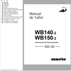 Komatsu WB140-2 WB150-2 Shop Manual GSBM001100