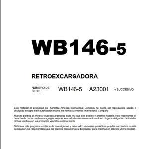 Komatsu WB146-5 Shop Manual GSBM016500