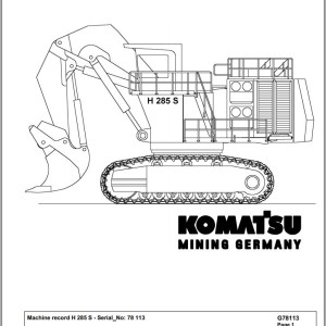 Komatsu 28H5-S 78113 Spare Parts Catalog