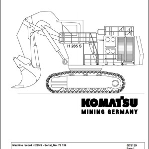 Komatsu 28H5-S 78139 Spare Parts Catalog