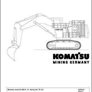 Komatsu 28H5-S-D 78121 Spare Parts Catalog