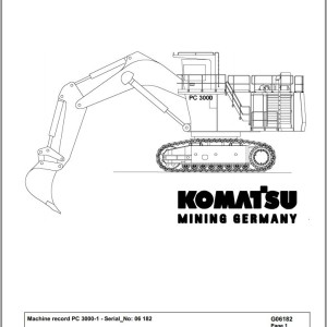 Komatsu PC3000-1 06182 Spare Parts Catalog