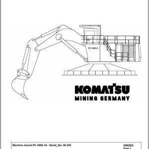 Komatsu PC3000-1A 06202 Spare Parts Catalog