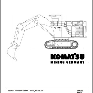 Komatsu PC3000-6 06250 Spare Parts Catalog
