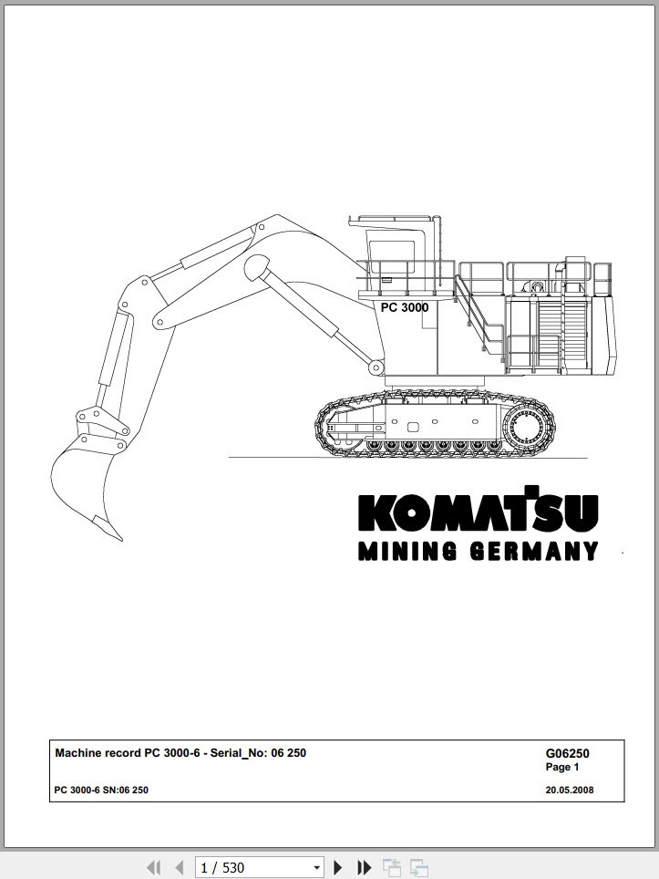 Komatsu PC3000-6 06250 Spare Parts Catalog