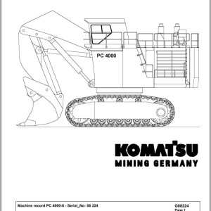 Komatsu PC4000-6 08224 Spare Parts Catalog