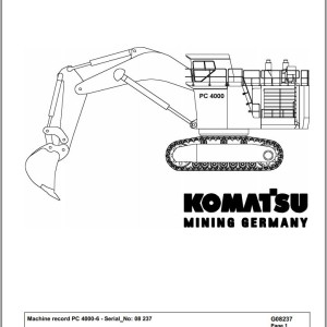 Komatsu PC4000-6 08237 Spare Parts Catalog
