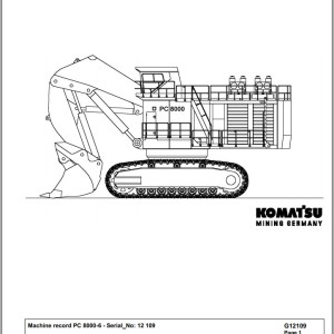 Komatsu PC8000-6 12109 Spare Parts Catalog