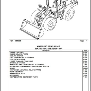 Komatsu WA380-3MC A51001 Up Spare Parts Catalog