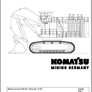 Komatsu H655S-E 12031 Spare Parts Catalog