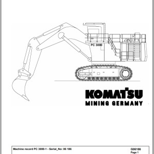 Komatsu PC3000-1 06186 Spare Parts Catalog