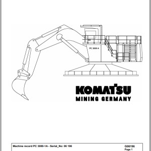 Komatsu PC3000-1A 06196 Spare Parts Catalog