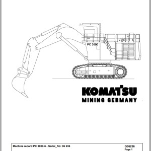 Komatsu PC3000-6 06236 Spare Parts Catalog