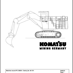 Komatsu PC3000-6 46151 Spare Parts Catalog