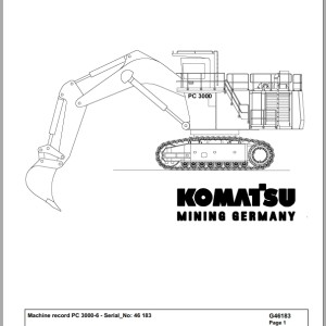 Komatsu PC3000-6 46183 Spare Parts Catalog