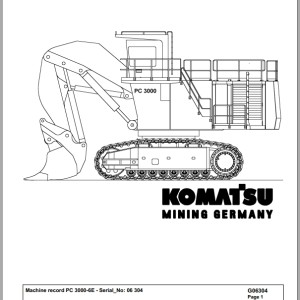 Komatsu PC3000-6E 06304 Spare Parts Catalog