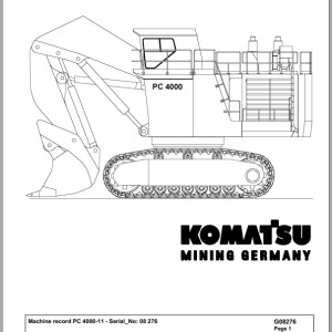 Komatsu PC4000-11 08276 Spare Parts Catalog