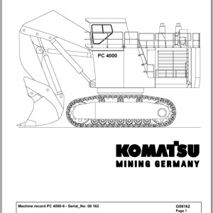 Komatsu PC4000-6 08162 Spare Parts Catalog