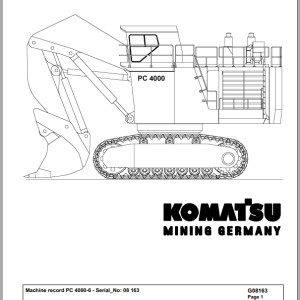 Komatsu PC4000-6 08163 Spare Parts Catalog