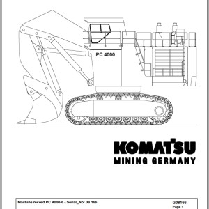 Komatsu PC4000-6 08166 Spare Parts Catalog