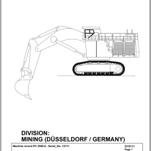 Komatsu PC5500-6 15111 Spare Parts Catalog