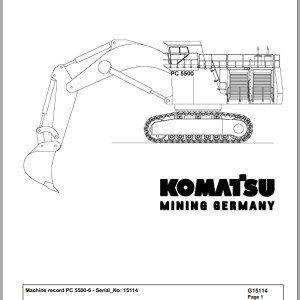 Komatsu PC5500-6 15114 Spare Parts Catalog