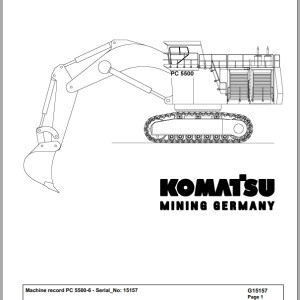 Komatsu PC5500-6 15157 Spare Parts Catalog