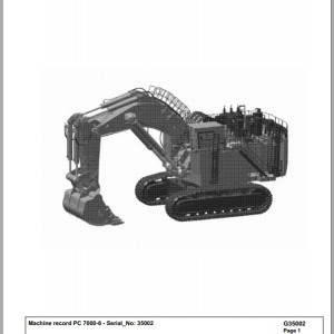 Komatsu PC7000-6 35002 Spare Parts Catalog