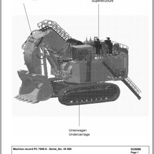 Komatsu PC7000-6 35006 Spare Parts Catalog