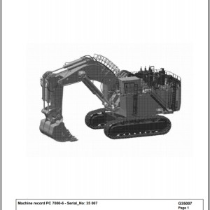 Komatsu PC7000-6 35007 Spare Parts Catalog
