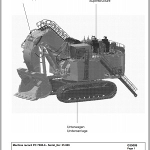 Komatsu PC7000-6 35009 Spare Parts Catalog