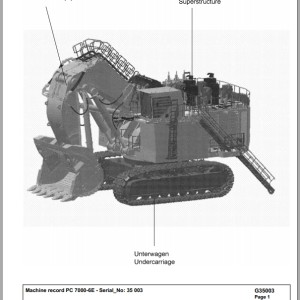 Komatsu PC7000-6E 35003 Spare Parts Catalog