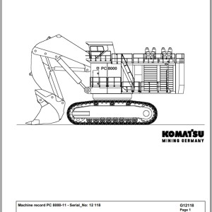 Komatsu PC8000-11 12118 Spare Parts Catalog