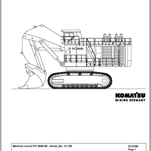 Komatsu PC8000-1E 12108 Spare Parts Catalog