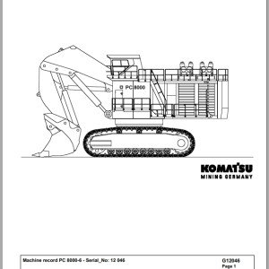 Komatsu PC8000-6 12046 Spare Parts Catalog