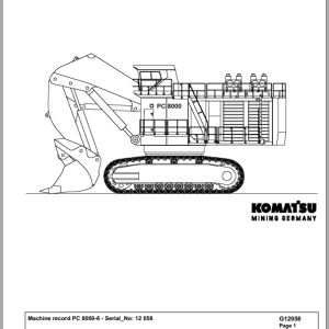 Komatsu PC8000-6 12058 Spare Parts Catalog