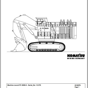 Komatsu PC8000-6 12079 Spare Parts Catalog
