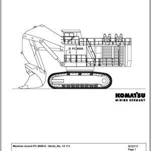 Komatsu PC8000-6 12111 Spare Parts Catalog