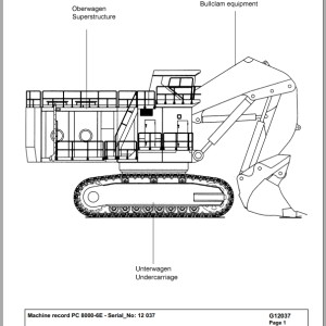 Komatsu PC8000-6E 12037 Spare Parts Catalog
