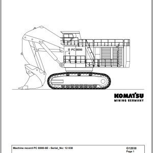 Komatsu PC8000-6E 12038 Spare Parts Catalog