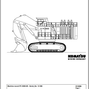 Komatsu PC8000-6E 12086 Spare Parts Catalog