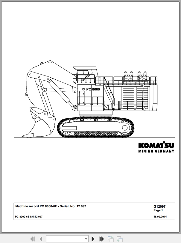 Komatsu Pc8000 6e 12097 Spare Parts Catalog