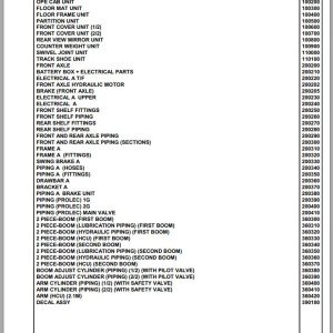 Komatsu PC138US-2 RR 7478 Up Spare Parts Catalog
