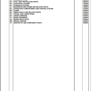 Komatsu PC160LC-7-E0 KA Spec K45001 Up Spare Parts Catalog