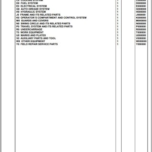 Komatsu PC210-10 K60001 Up Spare Parts Catalog