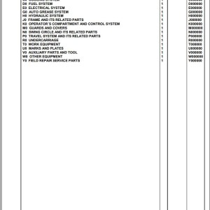Komatsu PC210LC-11 K70001 Up Spare Parts Catalog